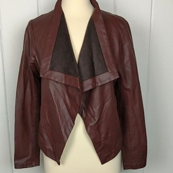 BB Dakota Vegan Jacket Brown Faux Leather Jacket, Size - Large - Picture 7 of 8